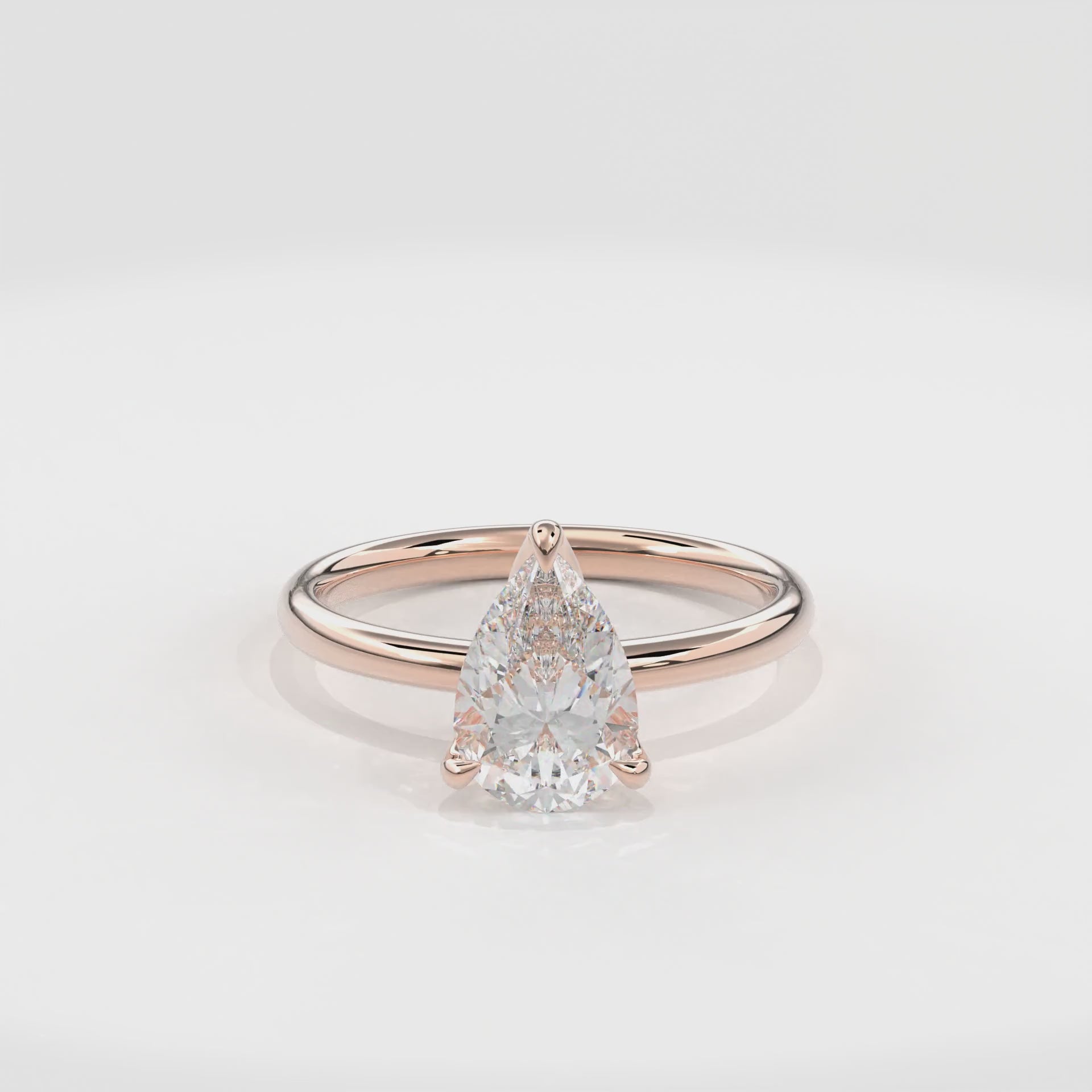 Dia Solitaire Engagement Ring Pear•Rose Gold