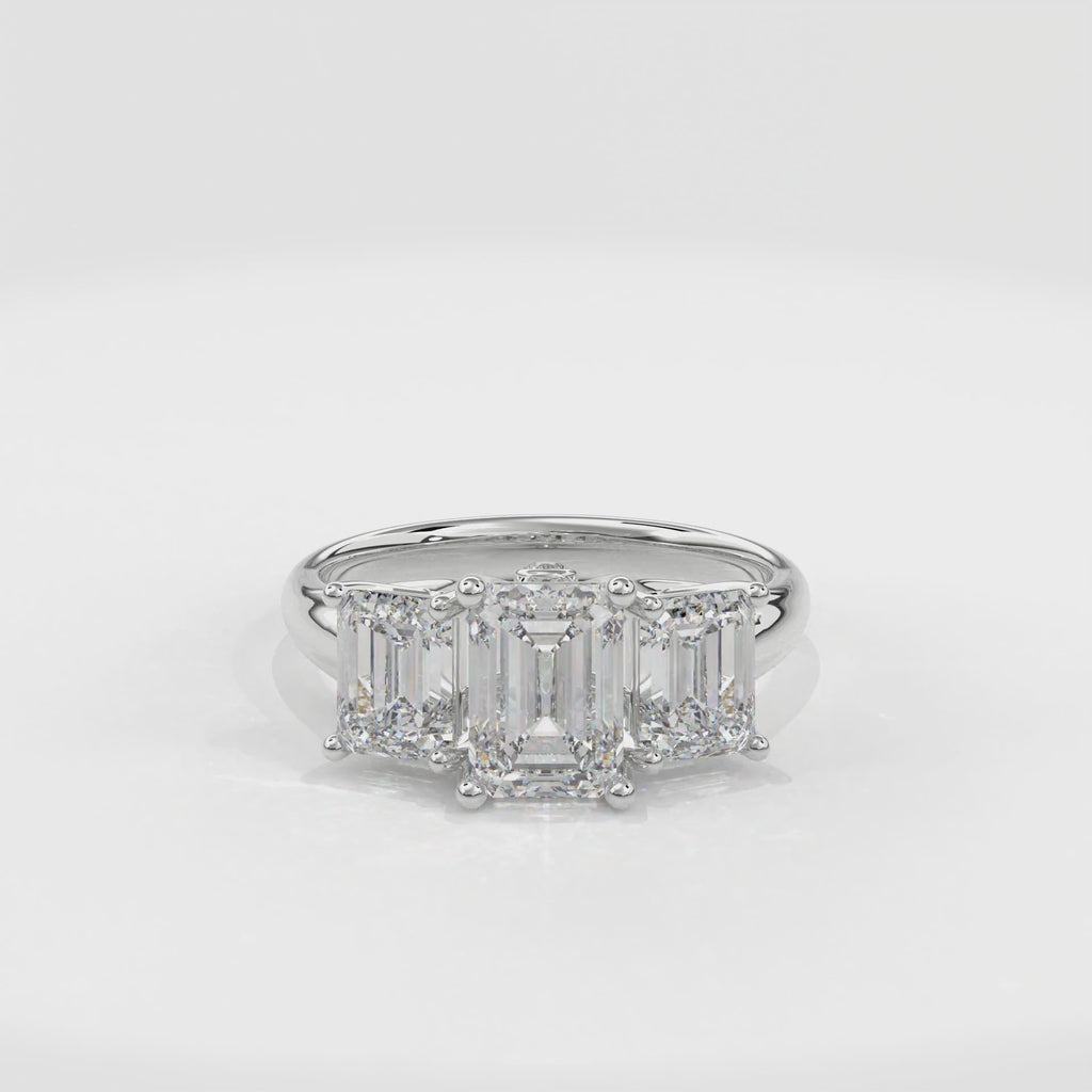 Daphnis Trinity Engagement Ring Emerald•White Gold