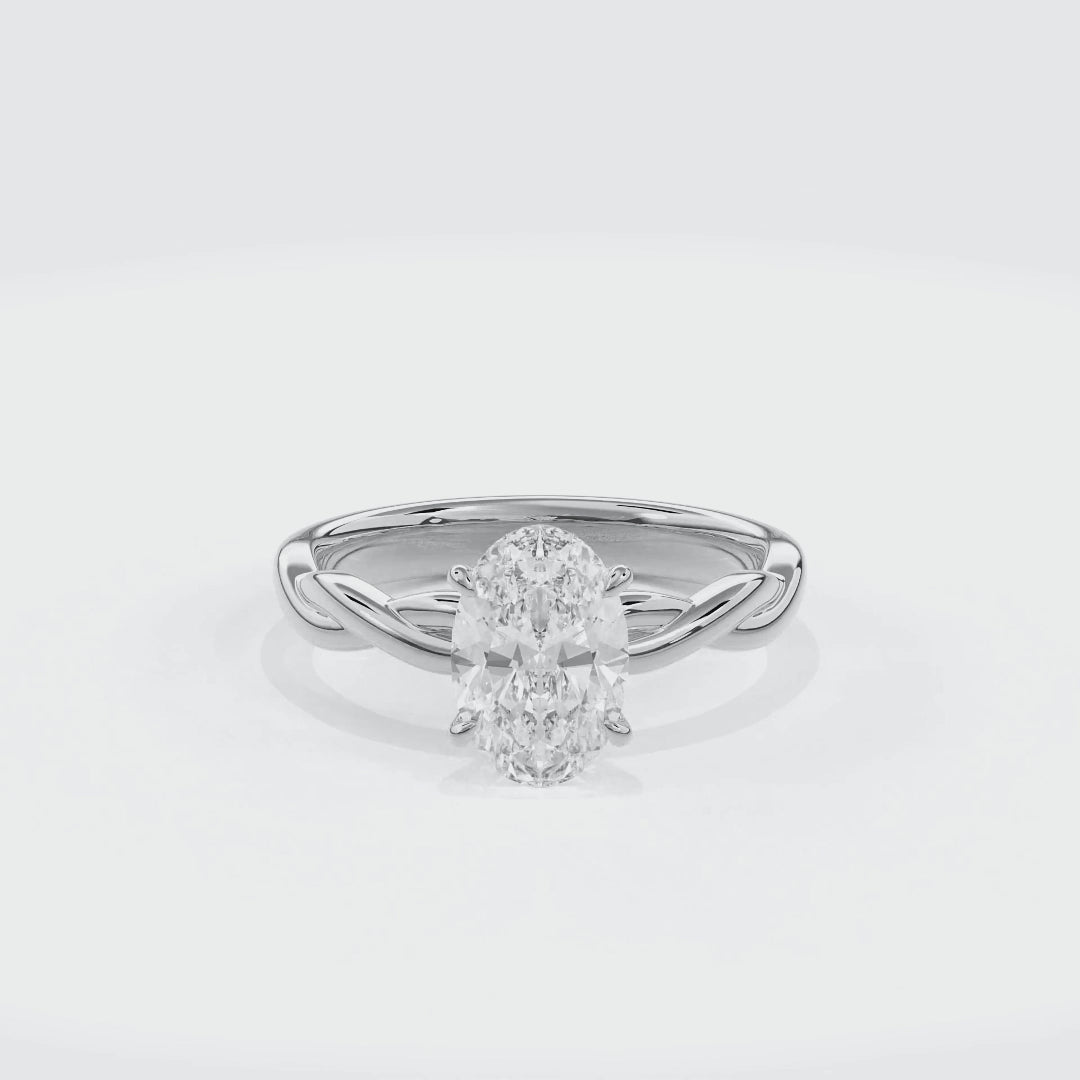 Rhea Twisted Engagement Ring Oval•White Gold