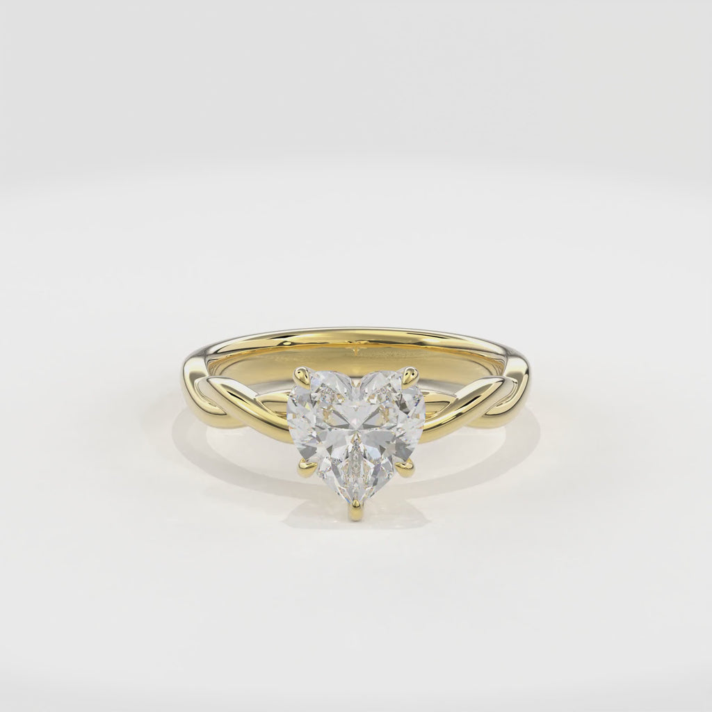 Rhea Twisted Engagement Ring Heart•Yellow Gold