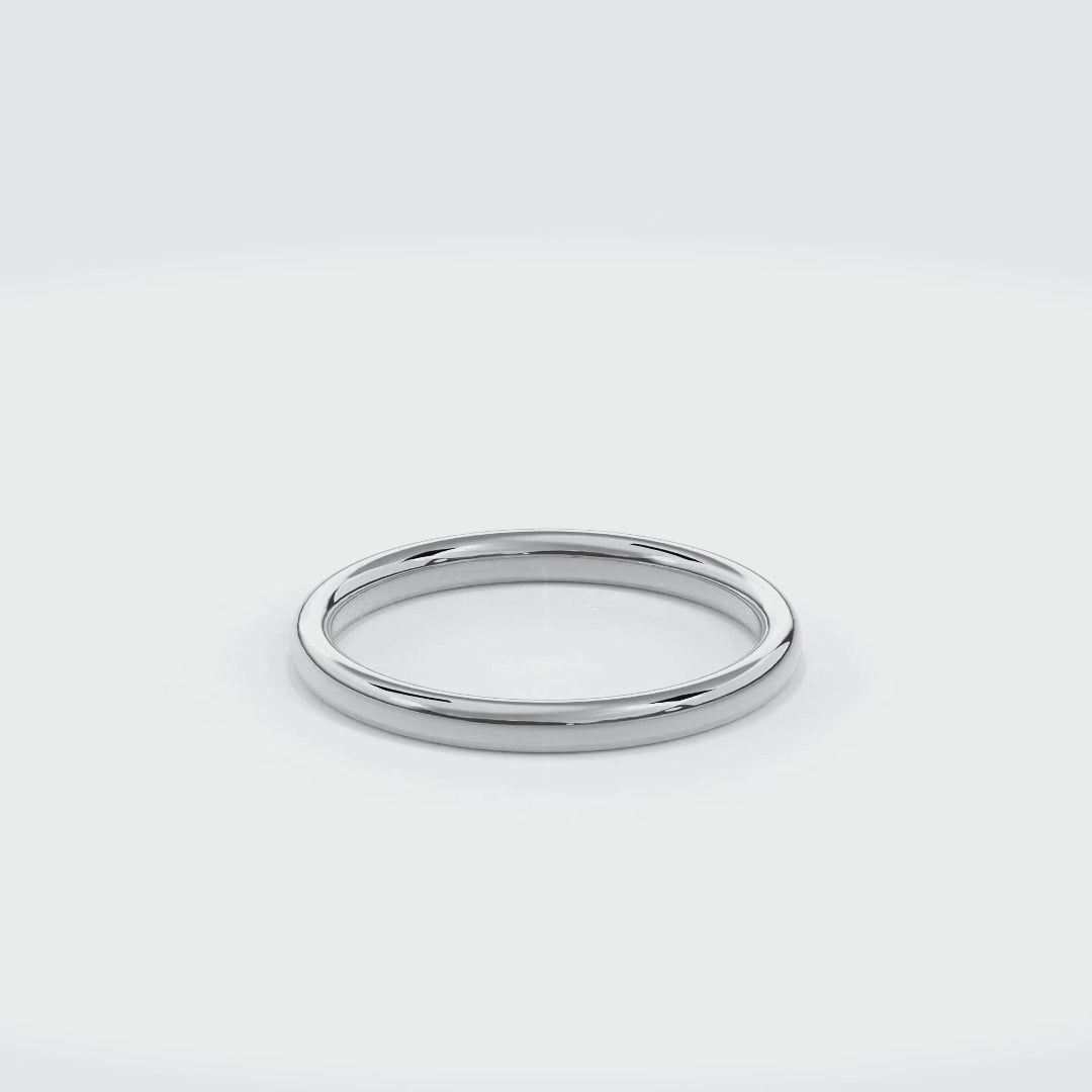 Wedding Bands Round Band 2mm•White Gold
