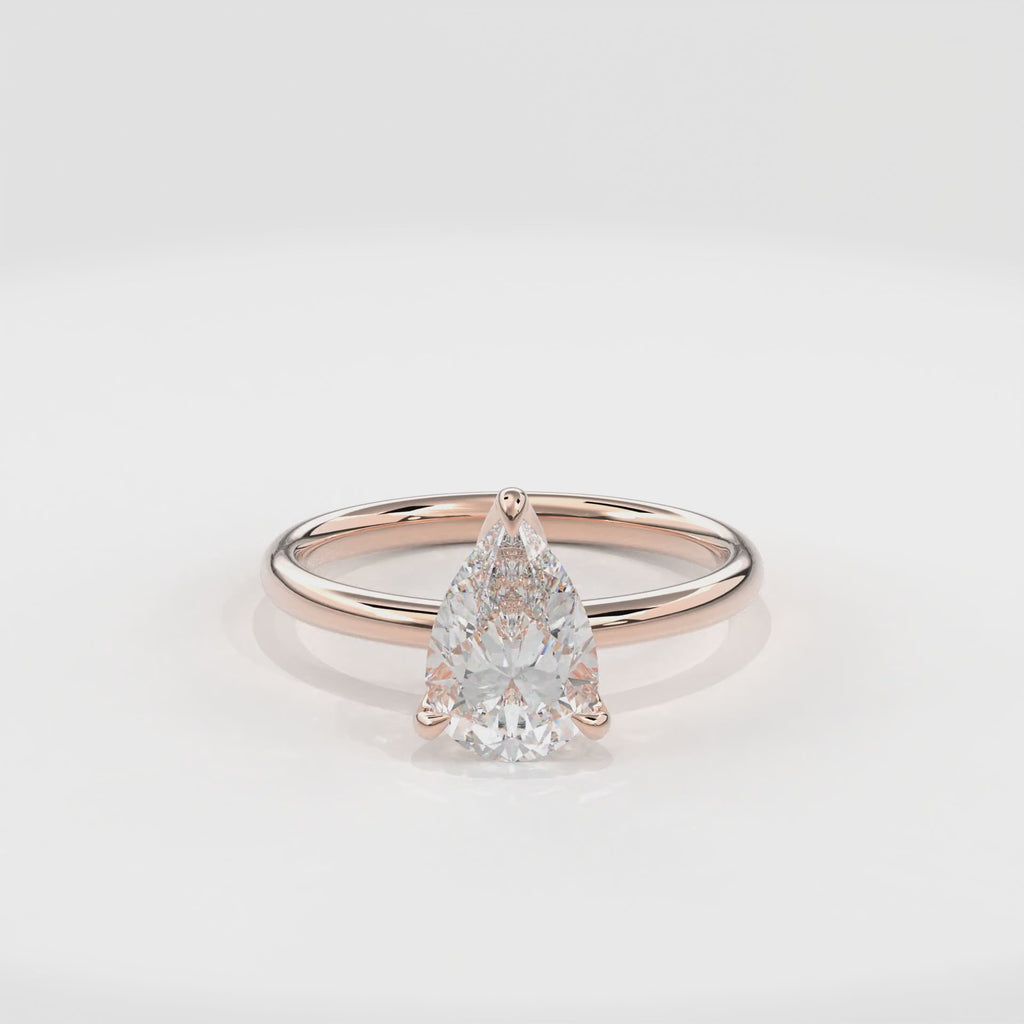 Dia Solitaire Engagement Ring Pear•Rose Gold