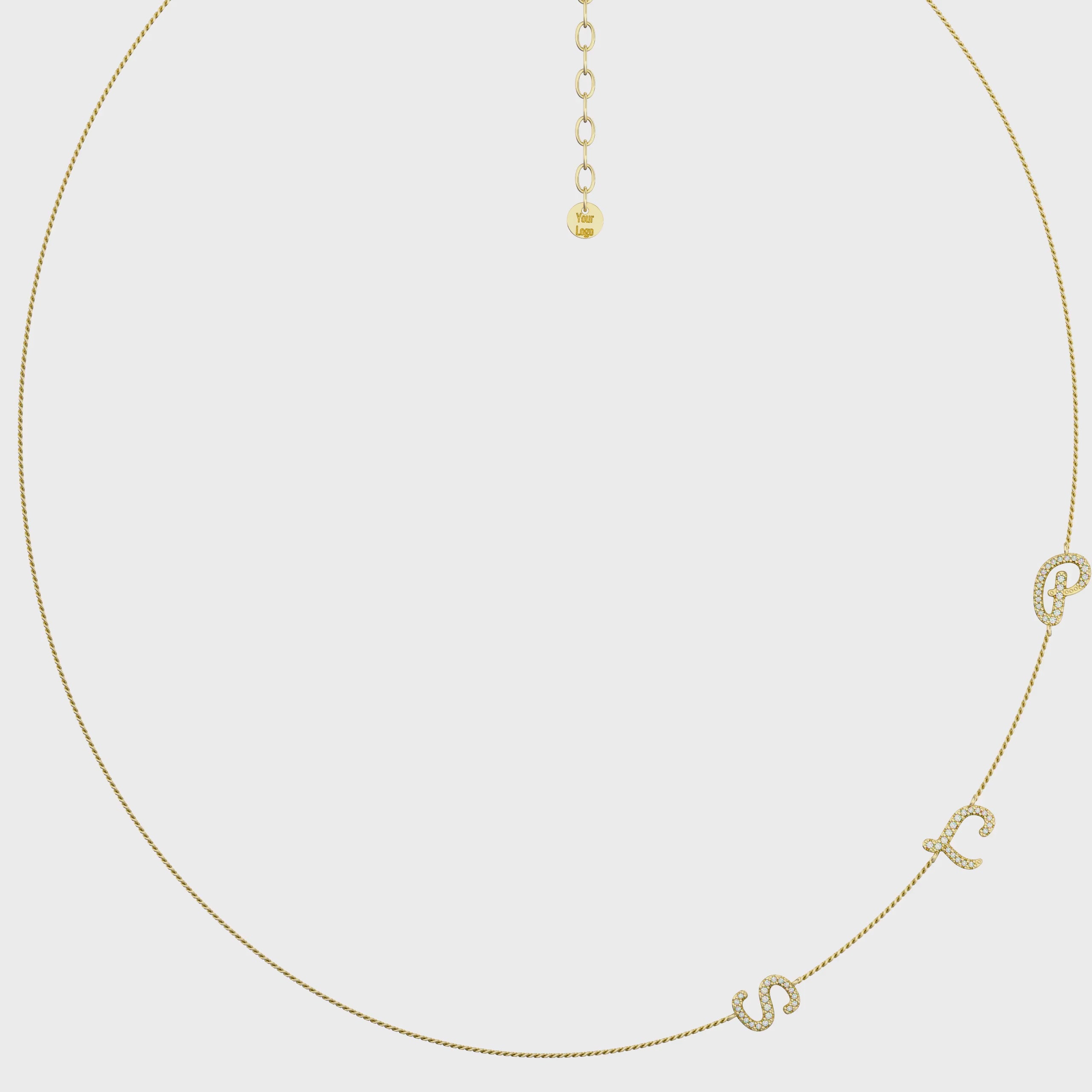 InitialLink Tilt Necklace SN024C