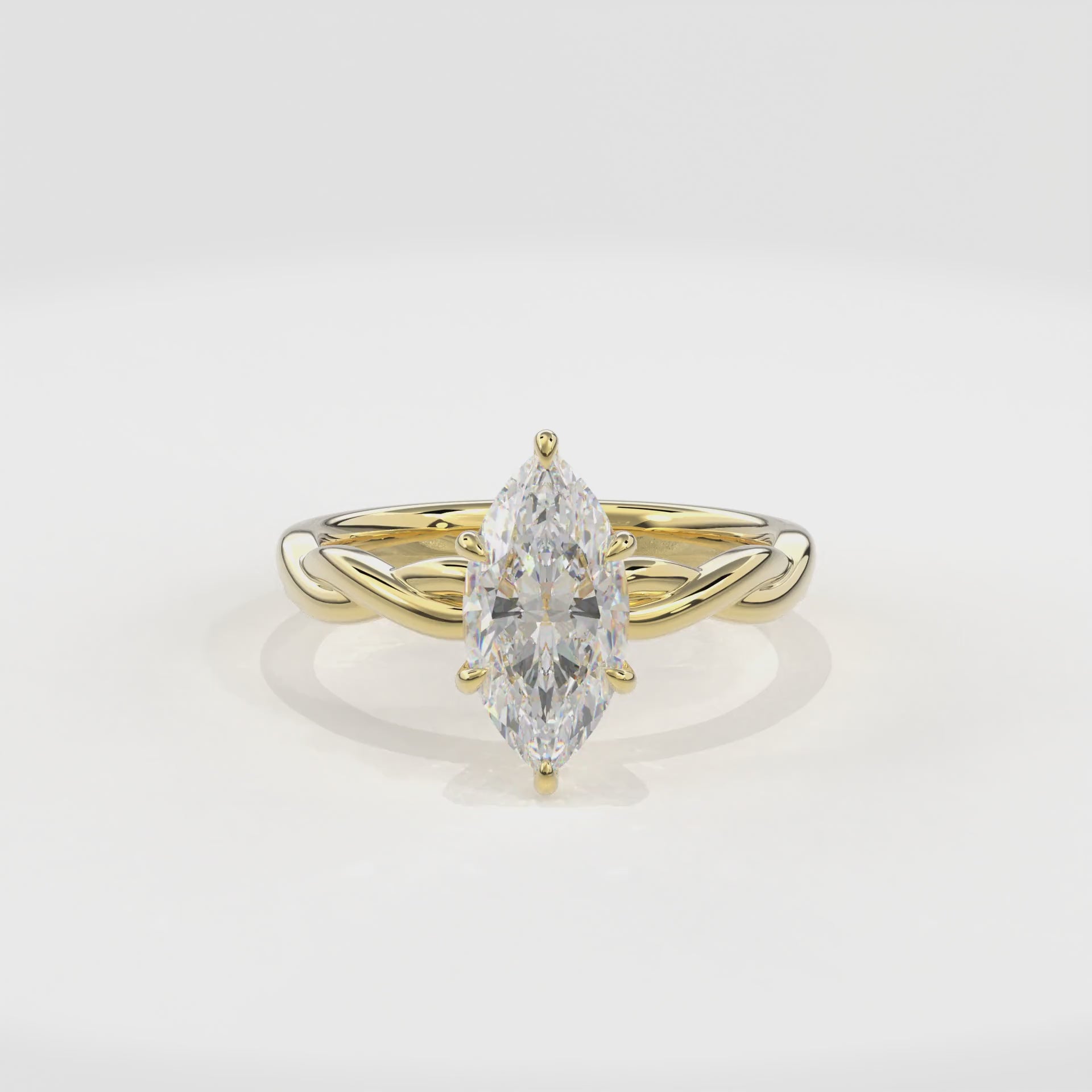 Rhea Twisted Engagement Ring Marquise•Yellow Gold
