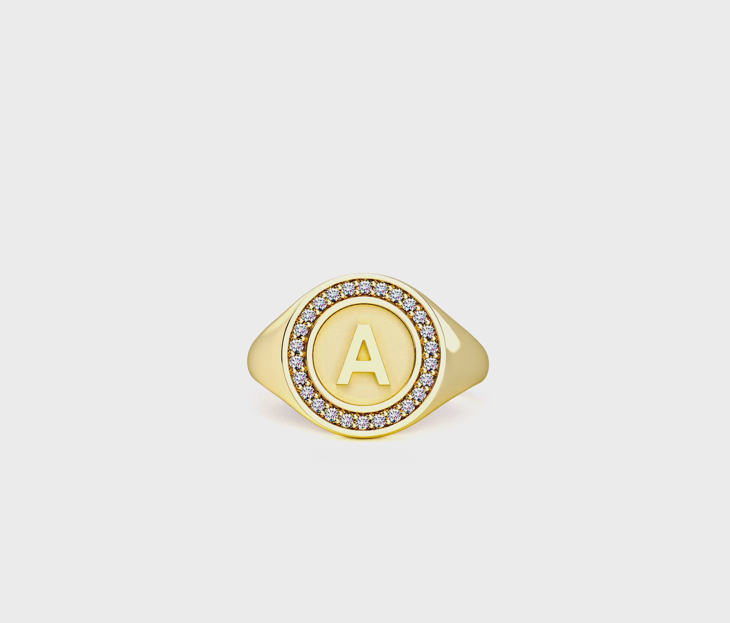 18K Gold Plated Silver Monogram Initial Ring SS25R001G