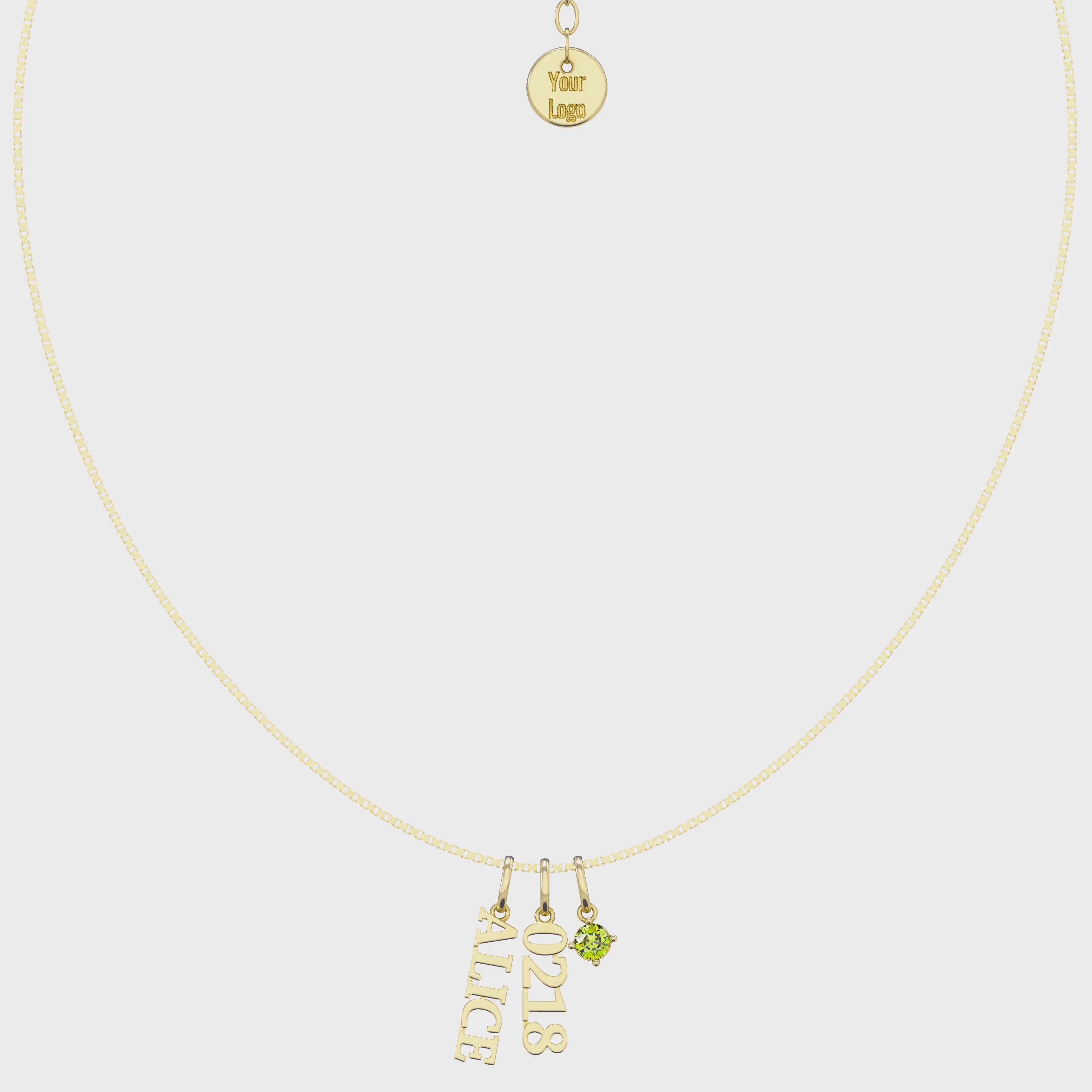 CharmStack Birthstone Name Necklace SN023G