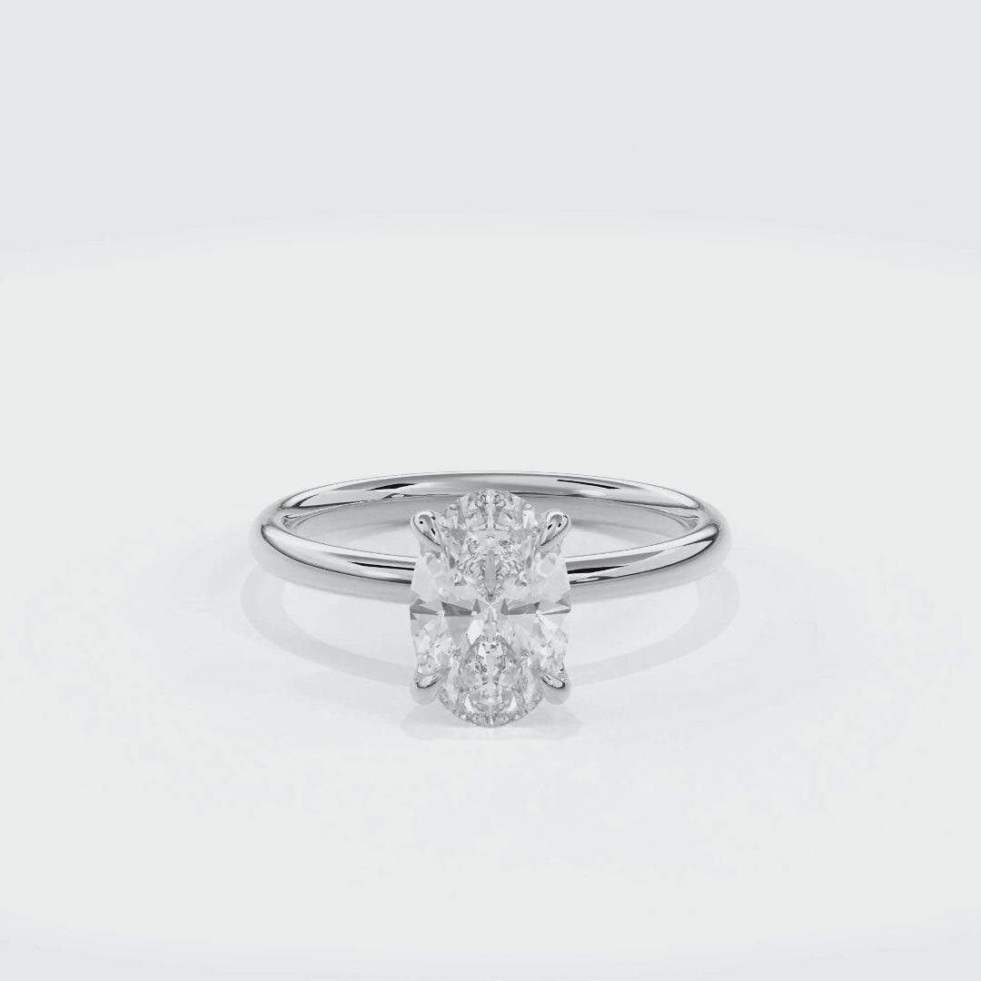 Dia Solitaire Engagement Ring Oval•White Gold