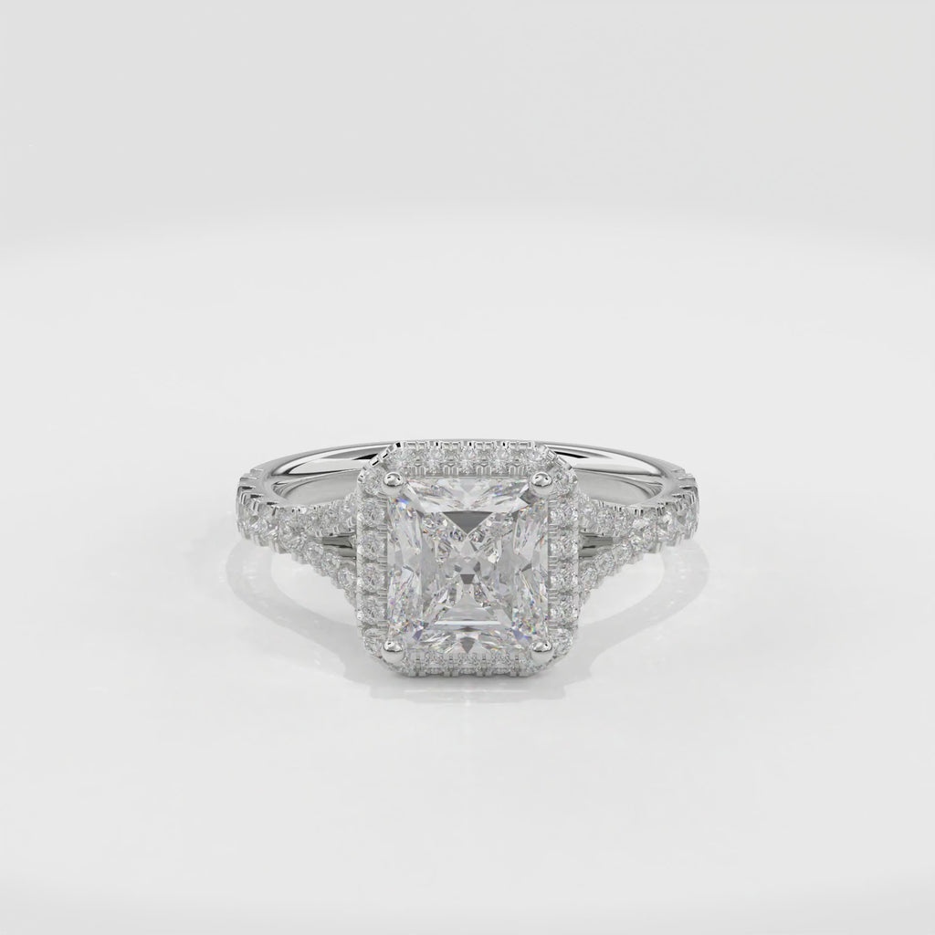Elara Vintage Inspired Engagement Ring Radiant•White Gold