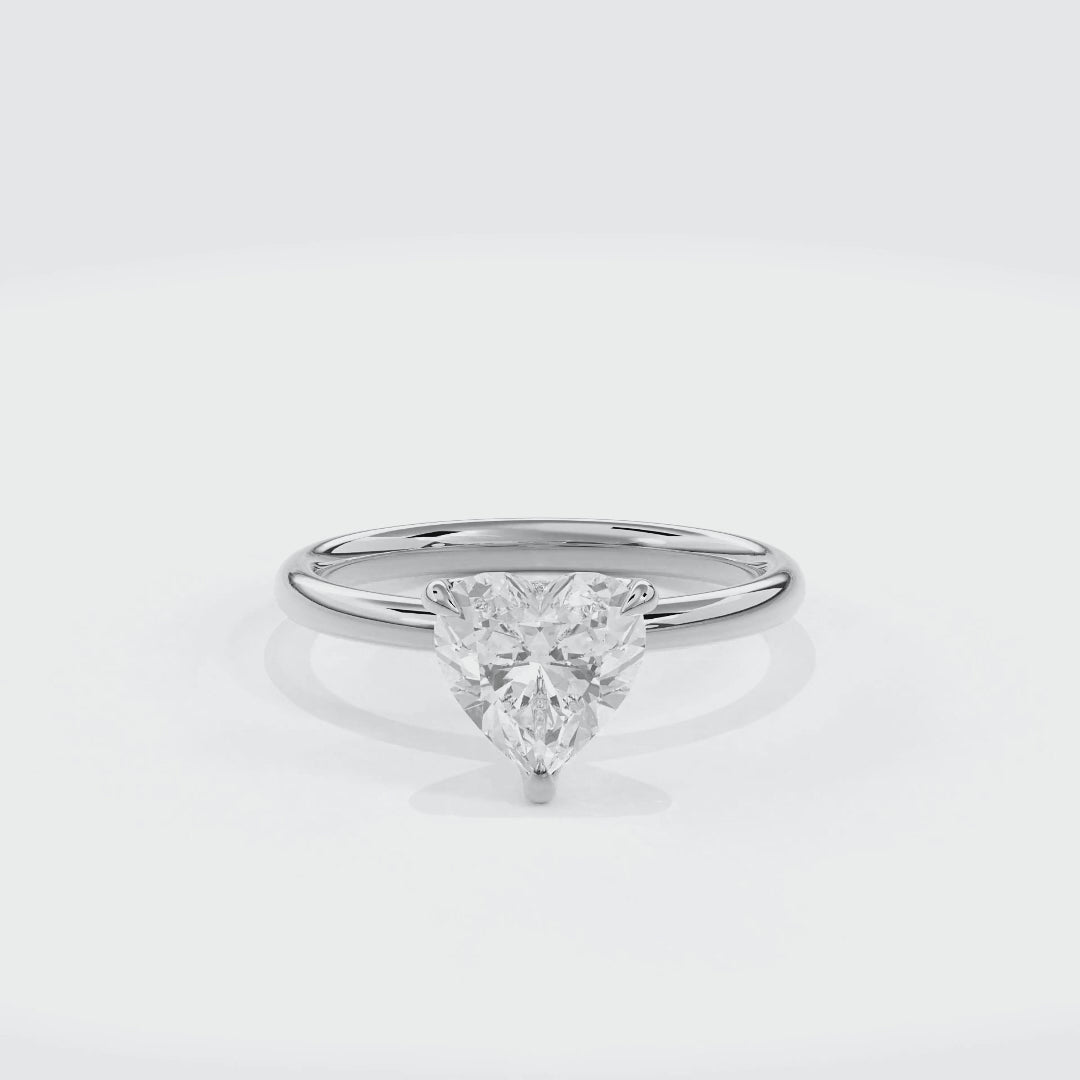 Dia Solitaire Engagement Ring Heart•White Gold